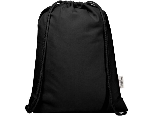 Bolsa con cuerdas Peru Blend de algodón reciclado GRS 5L Negro intenso detalle 7