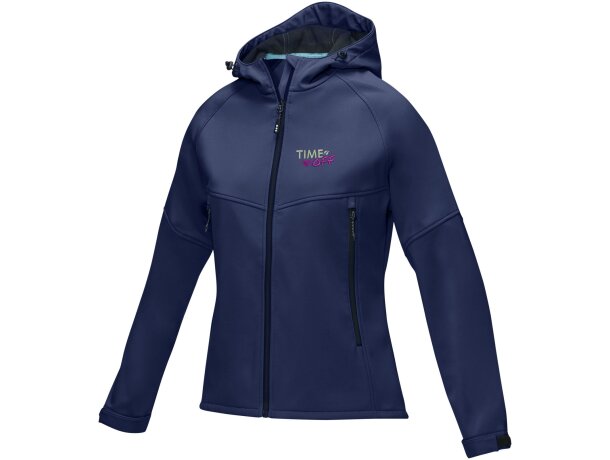 Chaqueta softshell reciclada Coltan para mujer con GRS Azul marino detalle 5