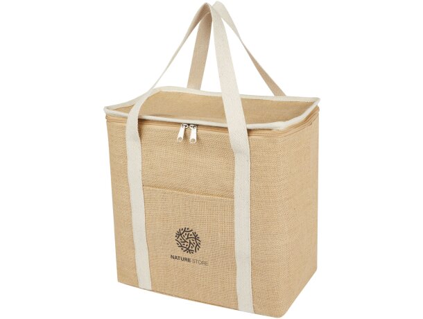 Bolsa tote de yute Juta con aislamiento térmico 19 litros Natural/blanco detalle 1