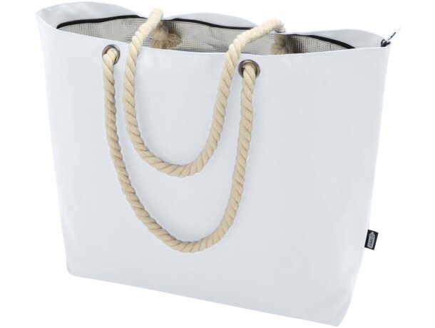 Bolsa playa refrigeradora Panama 23L poliéster reciclado GRS Blanco detalle 8