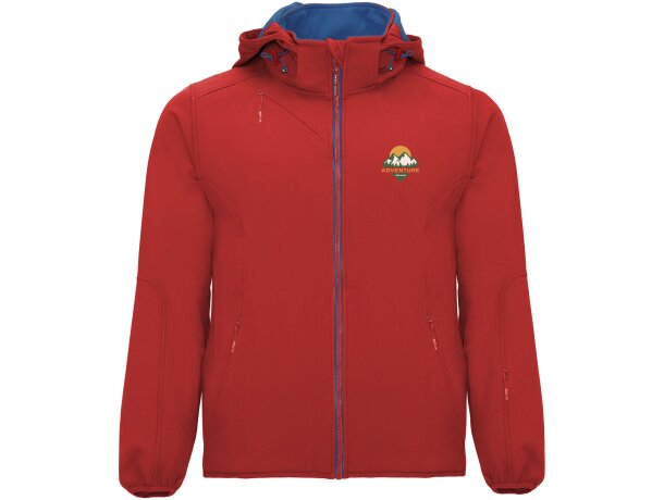 Chaqueta softshell Siberia Roly con capucha y forro micropolar Rojo detalle 21