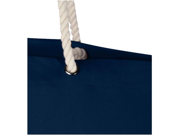 Bolsa tote de playa algodón reciclado certificado GRS Florida Azul marino detalle 18