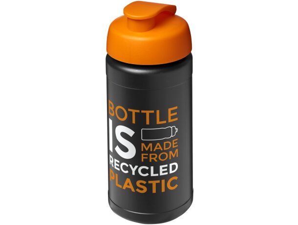Bidón deportivo Baseline reciclado con tapa Flip 500ml Negro intenso/naranja detalle 41