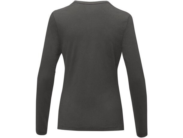 Camiseta de manga larga de mujer ponoka de Elevate 200 gr Gris tormenta detalle 14