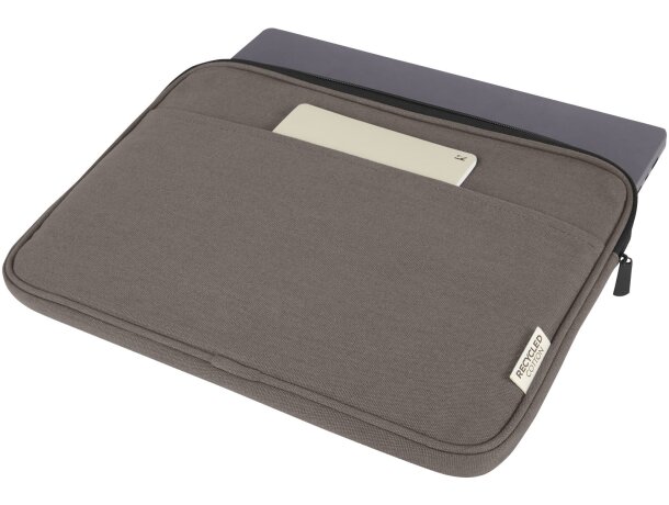 Funda para portátil de 14 pulgadas Joey de lona reciclada GRS Gris detalle 21