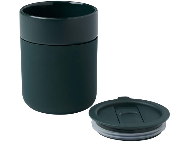 Vaso de cerámica Java 330ml con tapa antiderrames Verde detalle 13