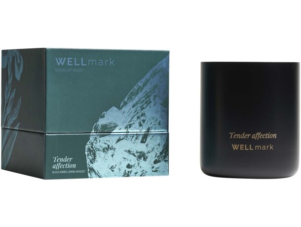 Vela perfumada Wellmark de cera de soja 100% natural Negro intenso detalle 18
