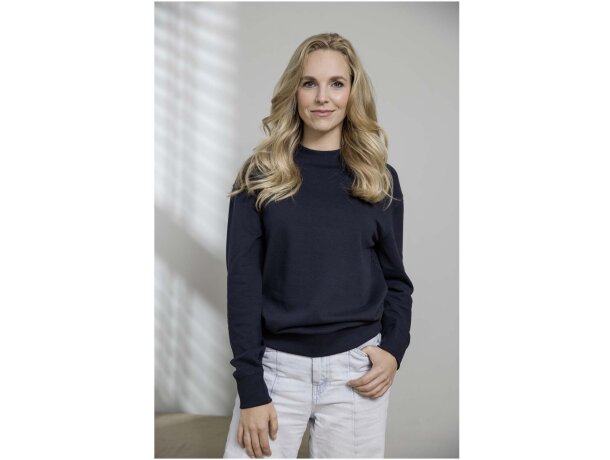 Jersey reciclado cuello redondo unisex Aware Jet Azul marino detalle 10