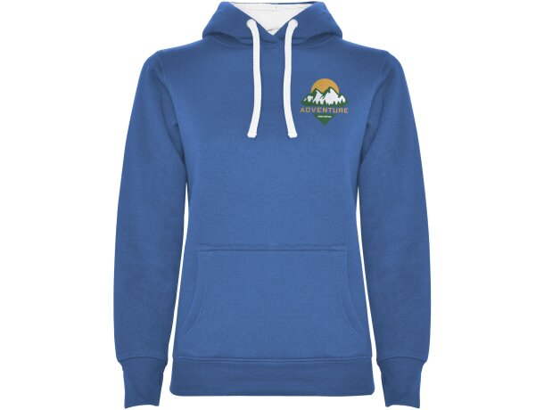 Sudadera con capucha para mujer Urban Roly Azul real/blanco detalle 51