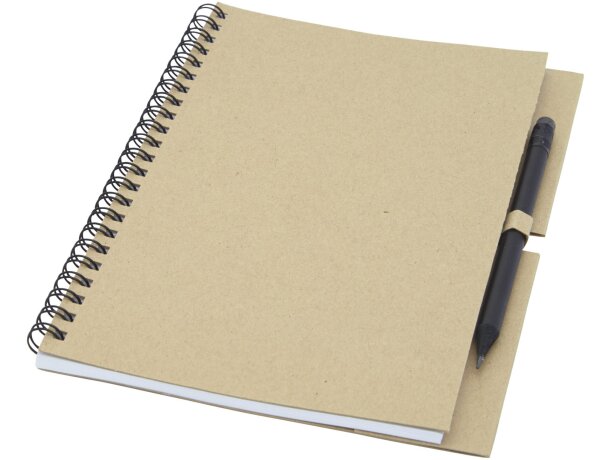 Libreta mediana con espiral y lápiz Luciano Eco Verde detalle 12