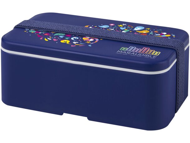 Fiambrera MIYO 700ml con banda PET reciclado Azul/azul detalle 1