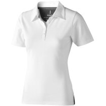 Polo de mujer en manga corta tejido mixto con logo blanco Polo de mujer en manga corta tejido mixto con logo blanco