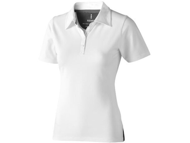 Polo de mujer en manga corta tejido mixto barato blanco