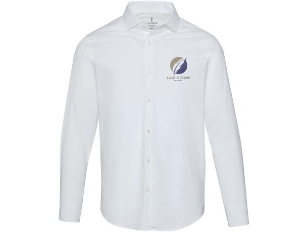 Camisa Carnelian popelina algodón BCI elástico hombre Blanco detalle 4