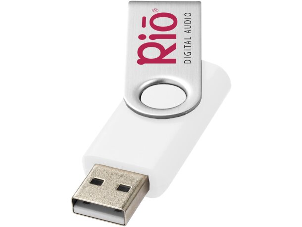 Memoria USB Rotate 2GB con protección giratoria de aluminio Blanco/plateado detalle 5