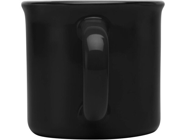 Taza cerámica Bari 240 ml diseño vintage acabado brillante Negro intenso detalle 3