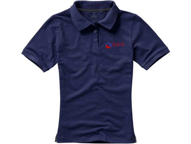 Polo de mujer barato en algodón 200 g/m2 Elevate Life Calgary Azul marino detalle 38