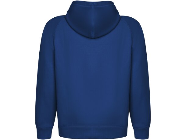 Sudadera unisex algodón orgánico Vinson Roly con capucha Azul real detalle 12