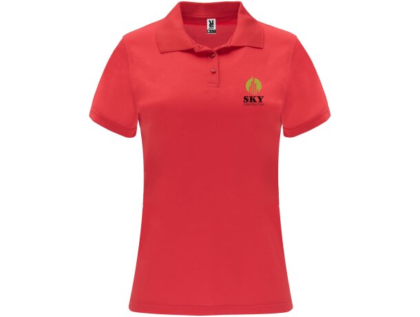 Polo deportivo de manga corta para mujer Monzha Roly Rojo detalle 41