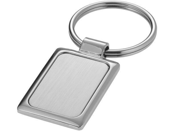 Llavero rectangular Sergio en aleación de zinc plateado Plateado detalle 4