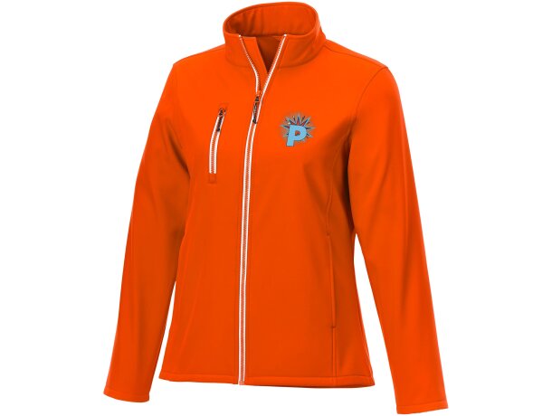 Chaqueta softshell Orion con microforro para mujer Naranja detalle 7