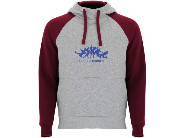 Sudadera con capucha bicolor infantil Roly Badet Gris mezcla/granate detalle 10