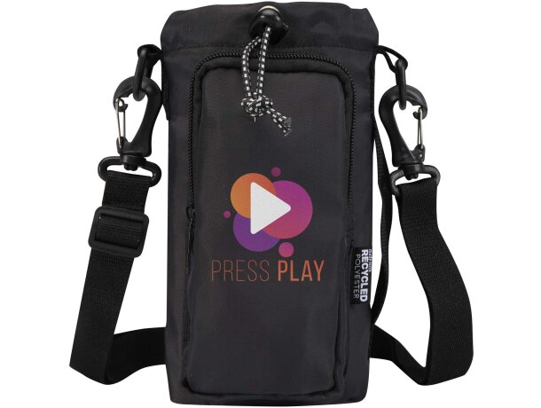 Bolsa para botellas de viaje reciclada Trip Aware de 2 litros Negro intenso detalle 1