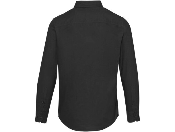 Camisa oxford Sphene algodón BCI sostenible hombre Negro intenso detalle 11
