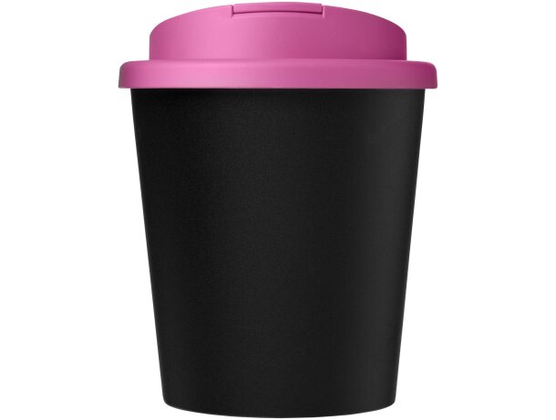 Vaso reciclado de 250 ml con tapa antigoteo Americano® Espresso Eco Negro intenso/magenta detalle 10