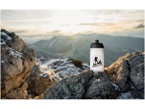 Bidón deportivo HydroFlex 500 ml flexible con tapa abatible Negro intenso/blanco transparente detalle 17
