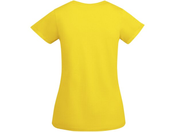 Camiseta mujer algodón orgánico Breda de Roly Amarillo detalle 8