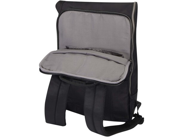 Mochila enrollable Rhine nylon reciclado GRS para portátil 15 Negro intenso detalle 6