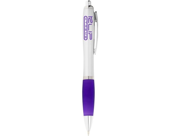 Bolígrafo con grip de colores con logo