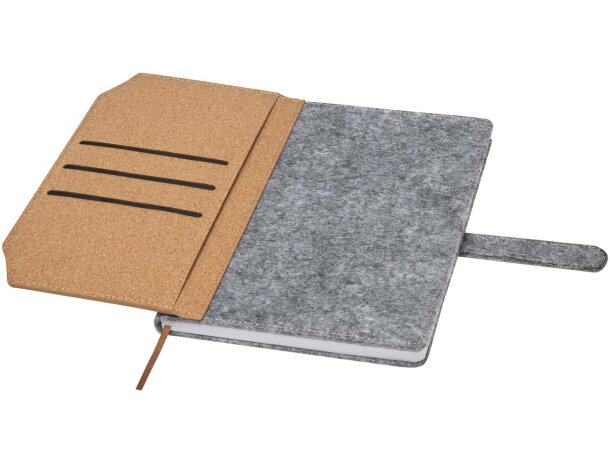 Libreta A5 corcho fieltro reciclado Viviana certificación FSC Natural detalle 5