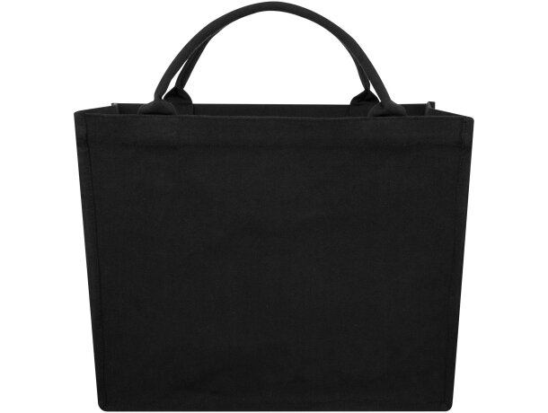 Bolsa tote cuadrada Page algodón y poliéster reciclado 500g Negro intenso detalle 2