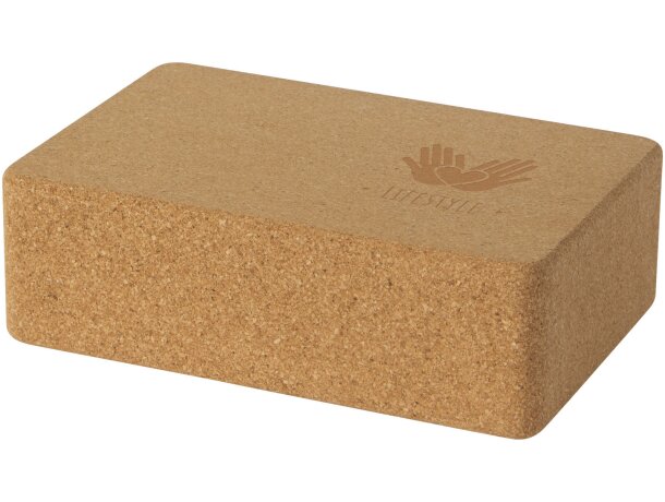 Bloque yoga corcho natural Trikona con superficie antideslizante Natural detalle 1