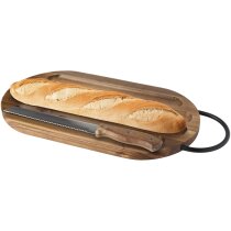 Tabla de cortar de acacia con cuchillo incluido