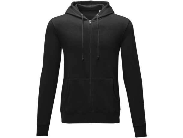 Sudadera con capucha y cremallera completa hombre Theron Negro intenso detalle 36