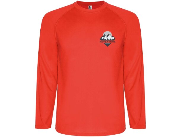Camiseta deportiva Roly Montecarlo hombre manga larga Rojo detalle 11