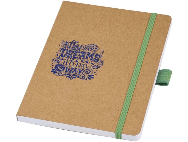 Libreta papel reciclado Berk con elástico de color Verde detalle 17
