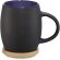 Taza de cerámica de 400 ml con base de madera Hearth Negro intenso/azul