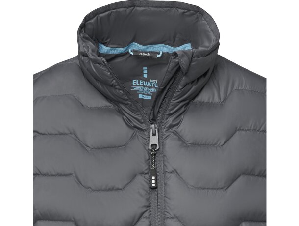 Chaleco aislante reciclado GRS con plumas RDS mujer Epidote Gris tormenta detalle 13