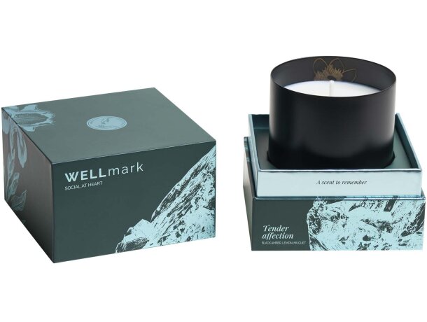 Vela perfumada Wellmark de cera de soja 100% natural Negro intenso detalle 20