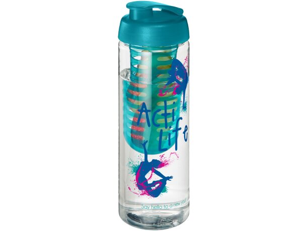 H2O Active® Vibe Bidón e infusor con tapa Flip de 850 ml Transparente/azul aqua detalle 11