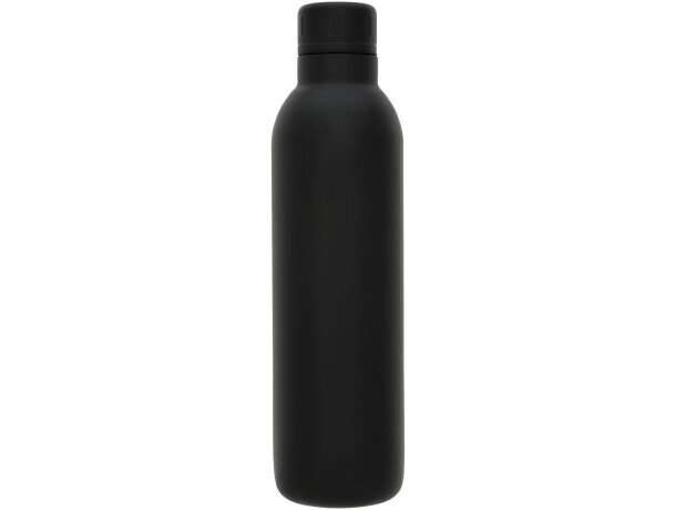 Botella termo con logo con tapa de rosca en acero inoxidable Thor Negro intenso detalle 3