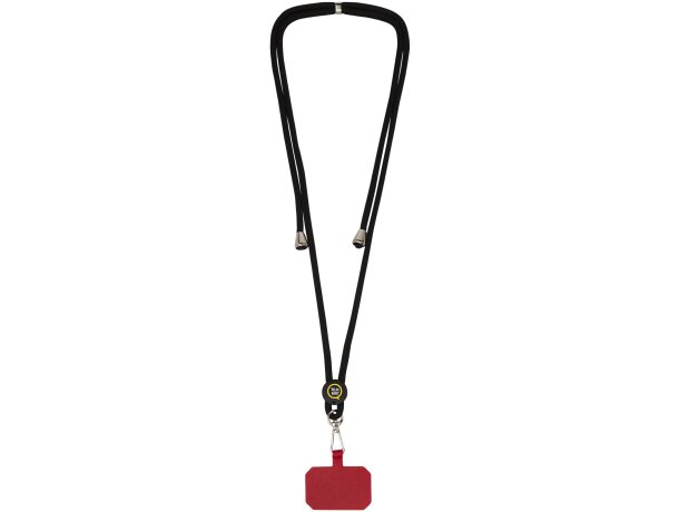 Lanyard regulable Kubi con gancho metálico y cinta de nylon Rojo detalle 11