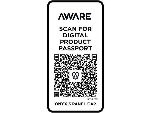 Gorra reciclada cinco paneles con rastreador Aware Onyx Blanco detalle 14