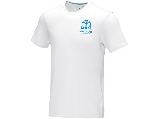 Camiseta orgánica manga corta hombre Azurite Blanco detalle 1