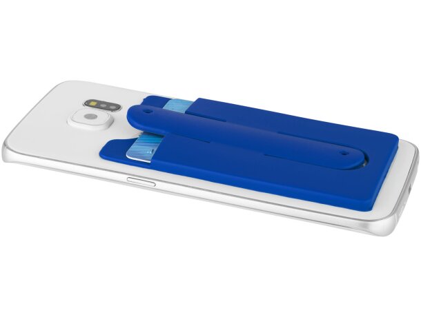 Portatarjetas de Silicona con Soporte Para Teléfono Azul real detalle 1