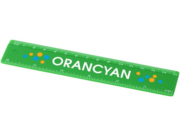 Regla de plástico Renzo 15 cm con doble escala personalizable Verde detalle 10